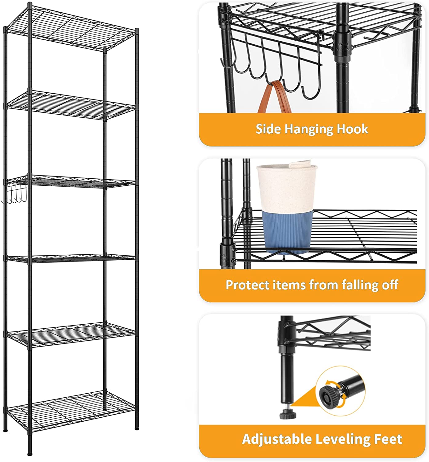 BATHWA Shelving Units Bathroom Shelf Metal Shelving Unit Free Sanding